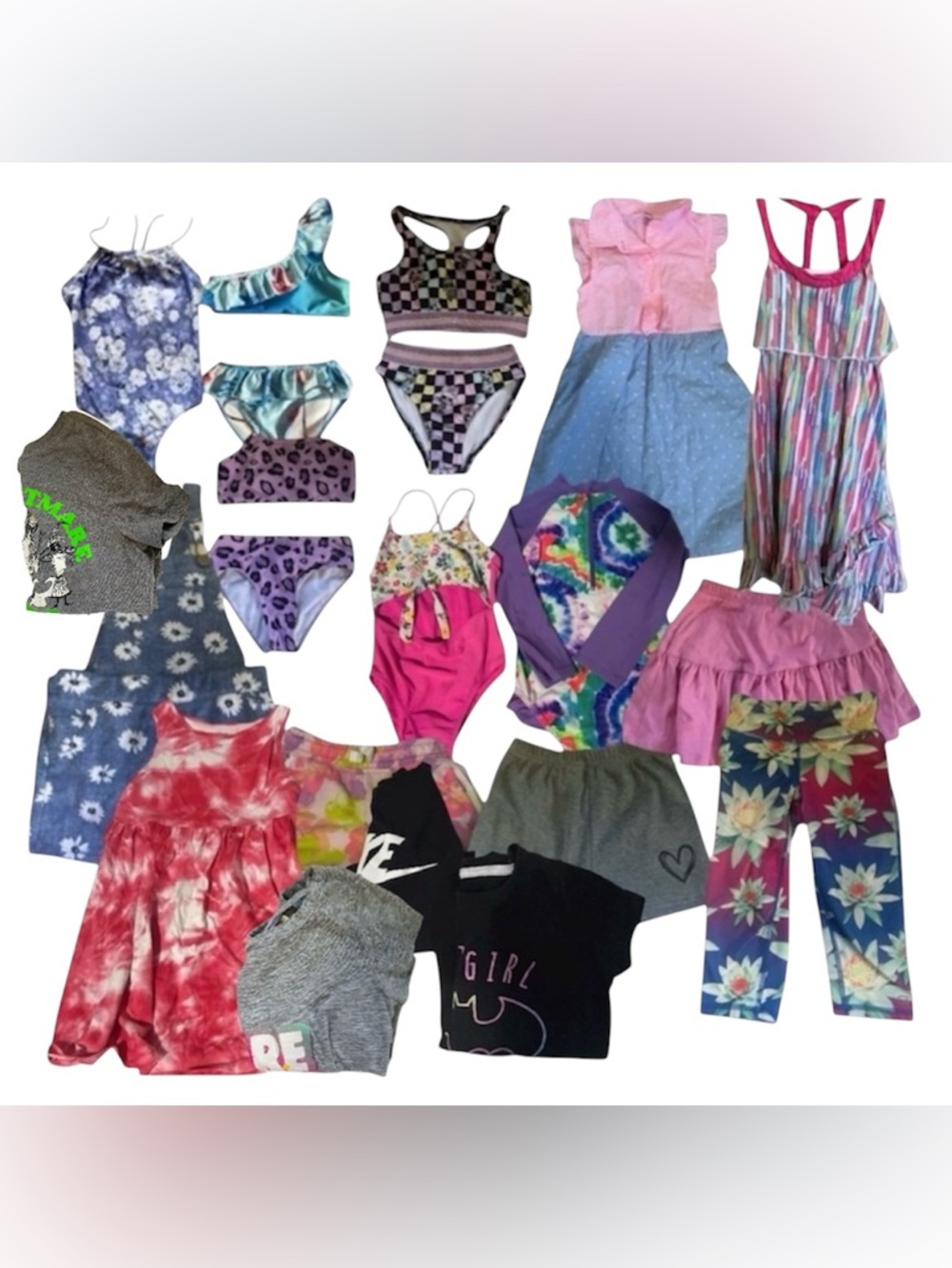 GIRLS CLOTHING BUNDLE SIZE 4/5 SUMMER CLOTHES BATHING SUIT DRESS SHORTS DISNEY